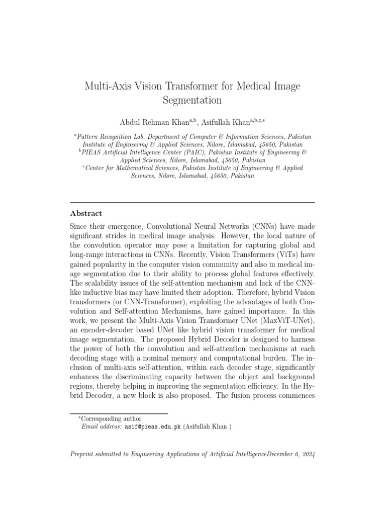 MaxViT-UNet for Medical Image Segmentation | PDF | Image Segmentation ...