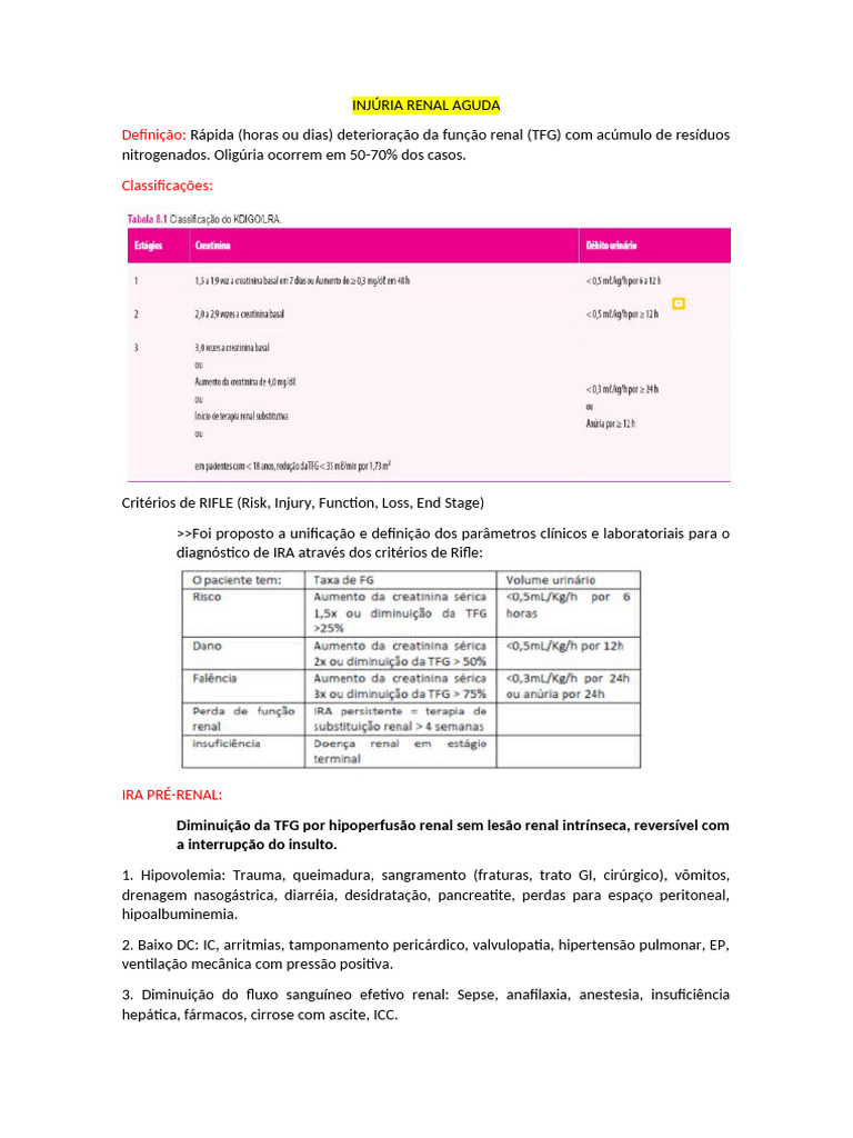 Injúria Renal Aguda | PDF | Próstata | Rim