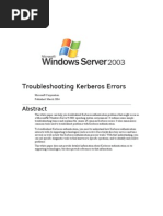 Troubleshooting Kerberos Errors