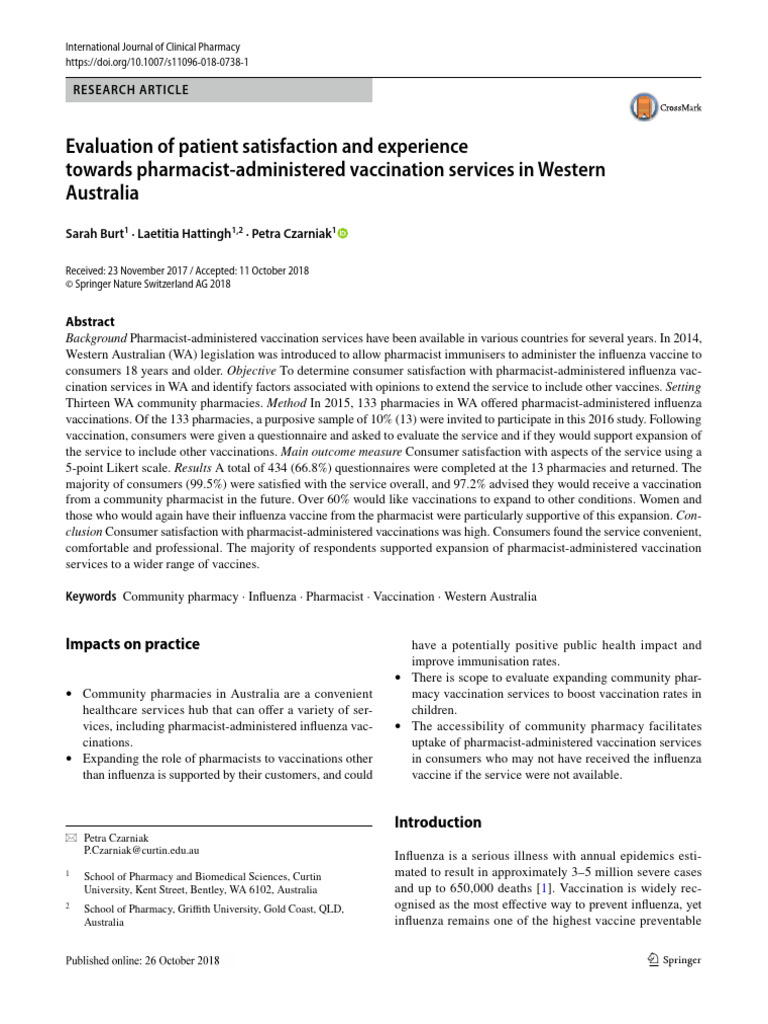 Evaluation of Patient Satisfaction and Experience | PDF | Vaccines ...