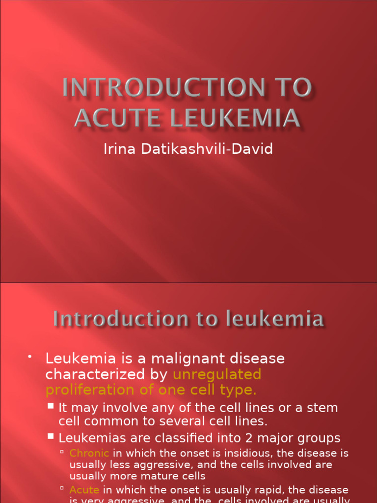 Acute Leukemia - Irina | PDF | Leukemia | White Blood Cell