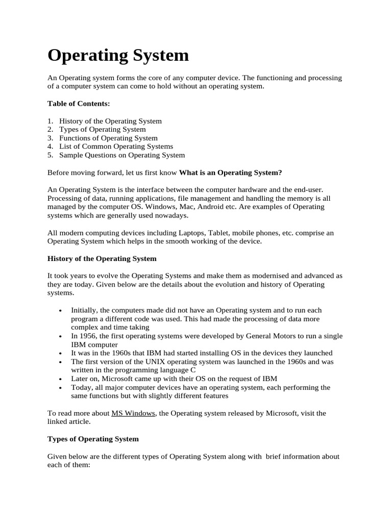 Operating Systems | PDF | Operating System | Computer Network