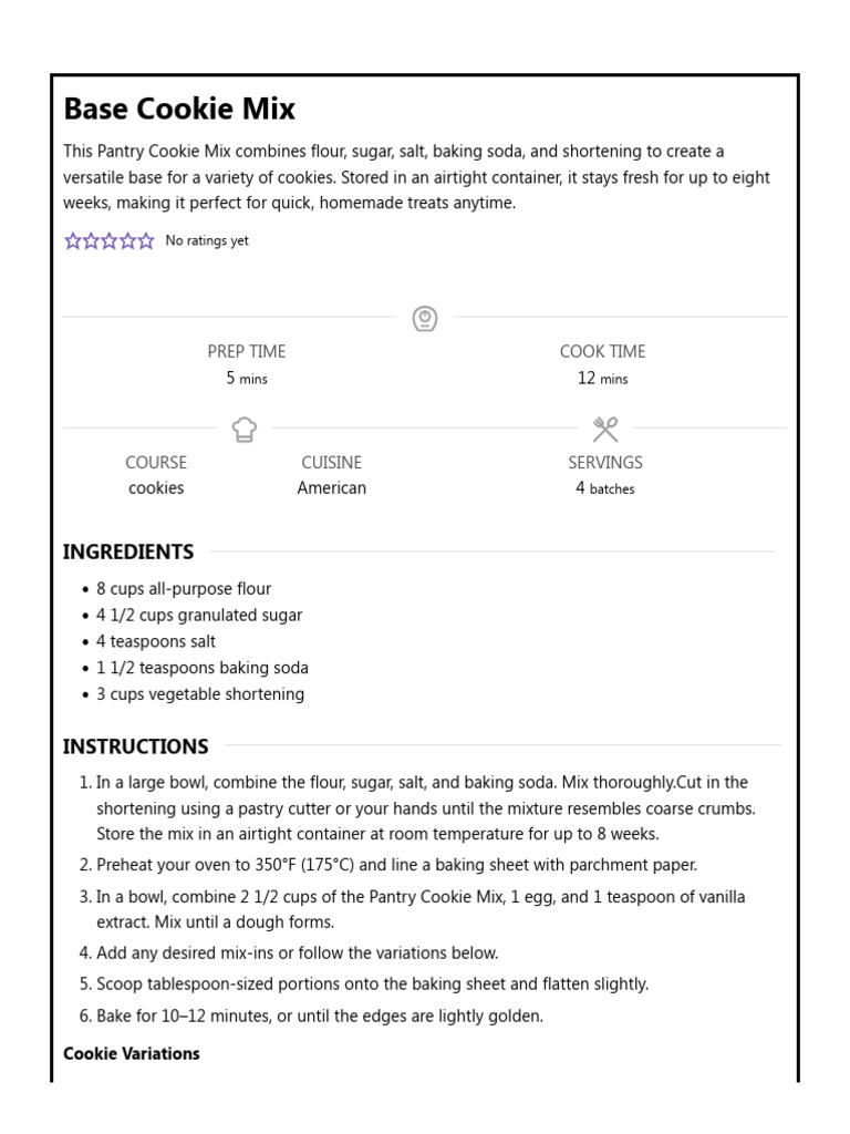 Base Cookie Mix - This Old Baker | PDF | Baking | Chocolate
