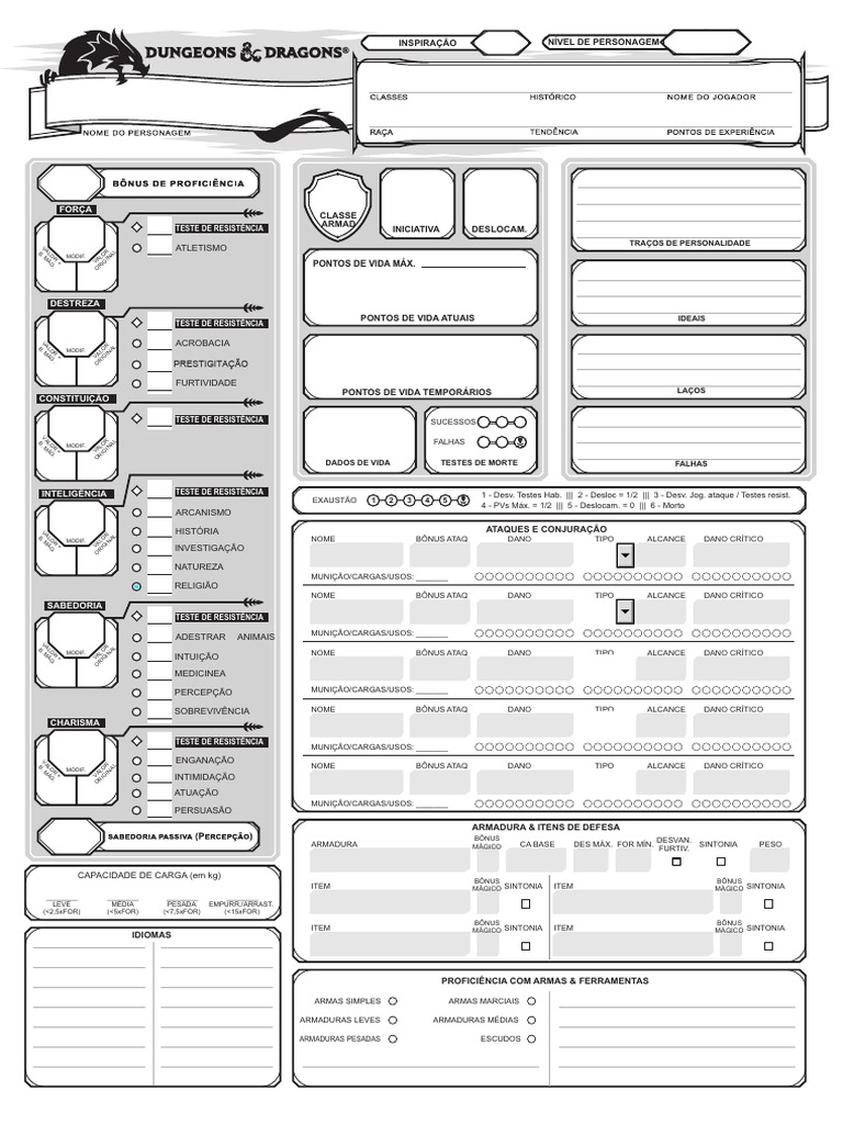Ficha de Personagem para RPG | PDF