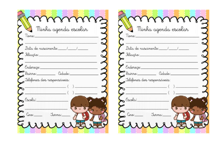 Capa Agenda Escolar | PDF