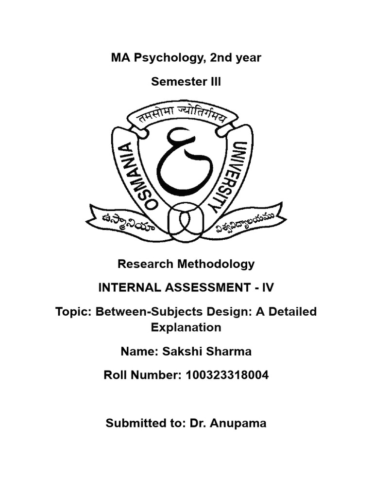 Research Methodology IA 4 | PDF | Statistics | Psychology