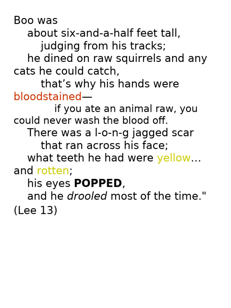 Description of Boo's Disturbing Appearance | PDF