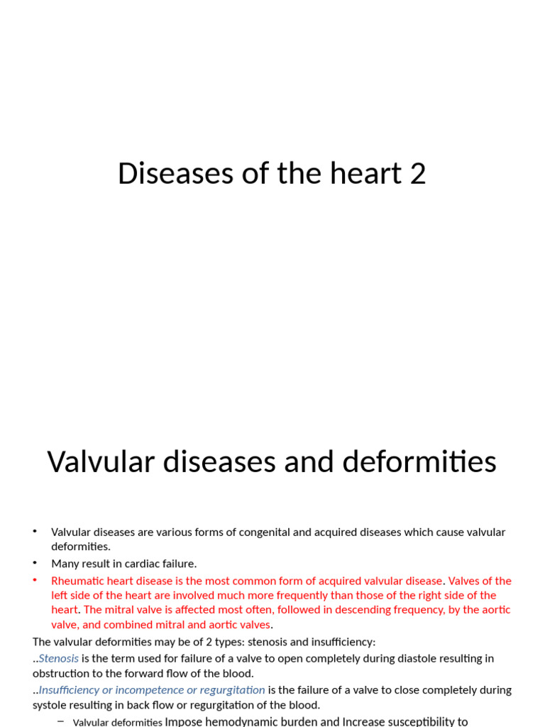 16 Diseases of The Heart 2 | PDF | Heart Valve | Cardiovascular System