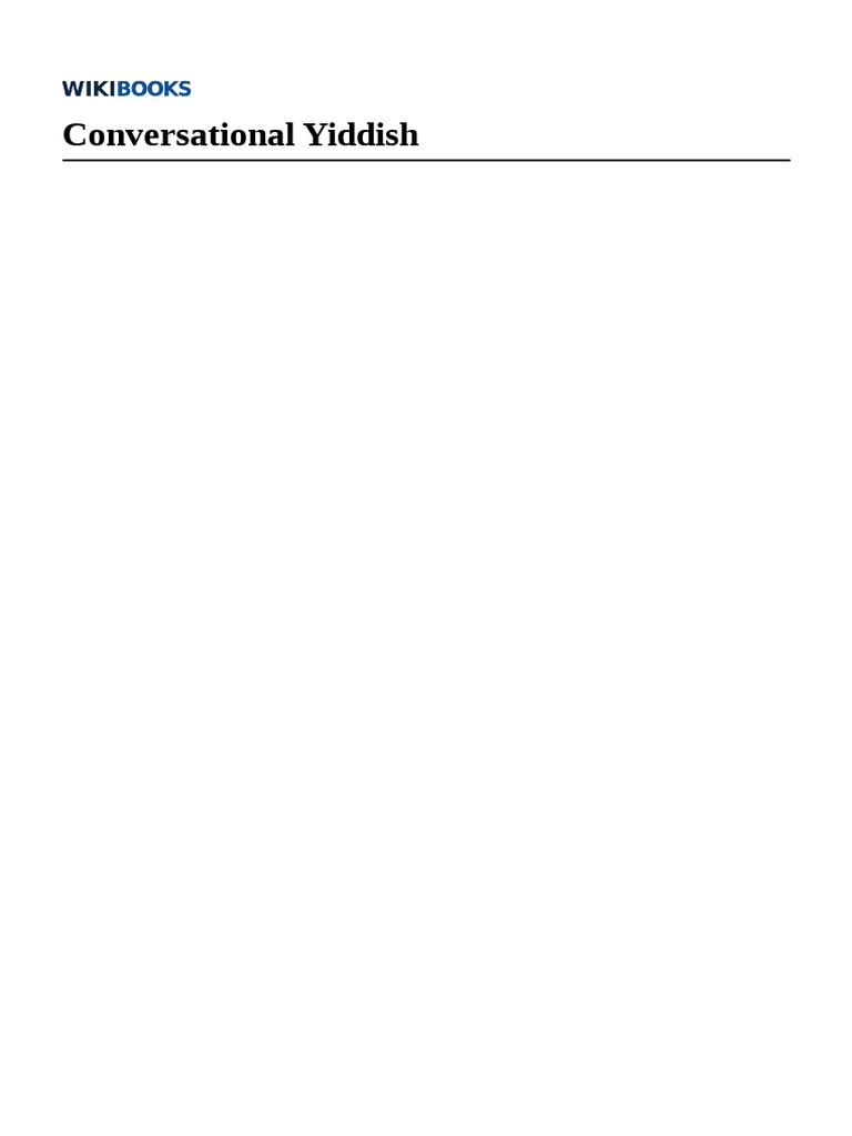 Yiddish Vocabulary and Pronunciation Guide | PDF | Grammatical Tense ...