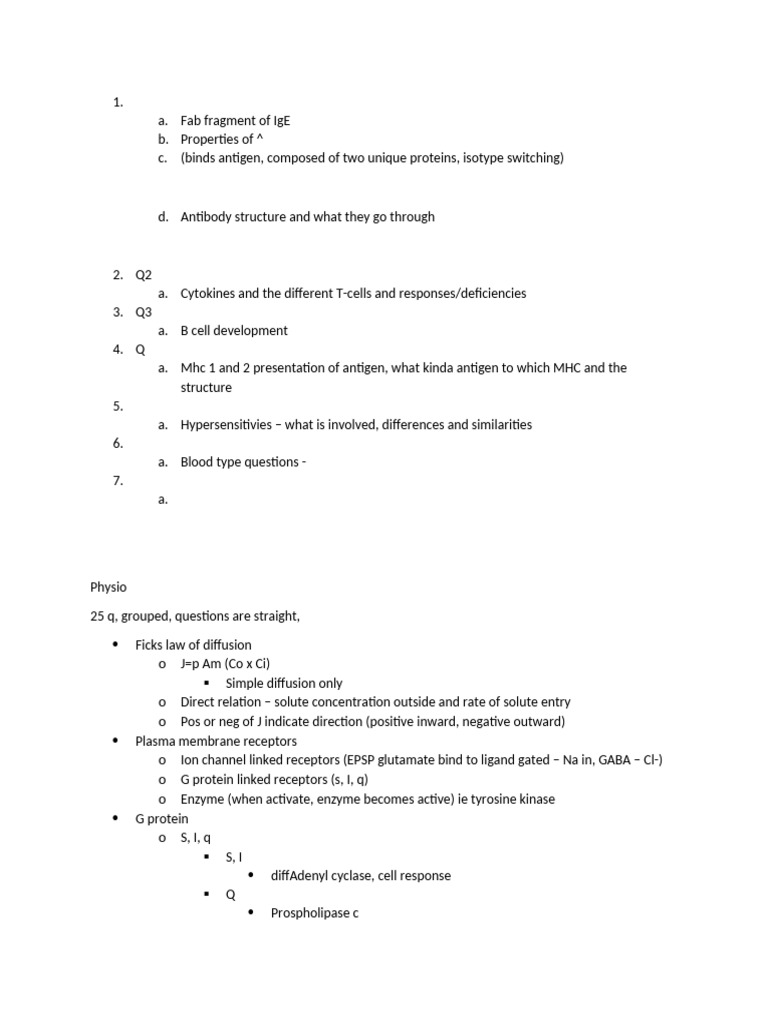 Physio and Micro Review Points | PDF | Muscle Contraction | Skeletal Muscle