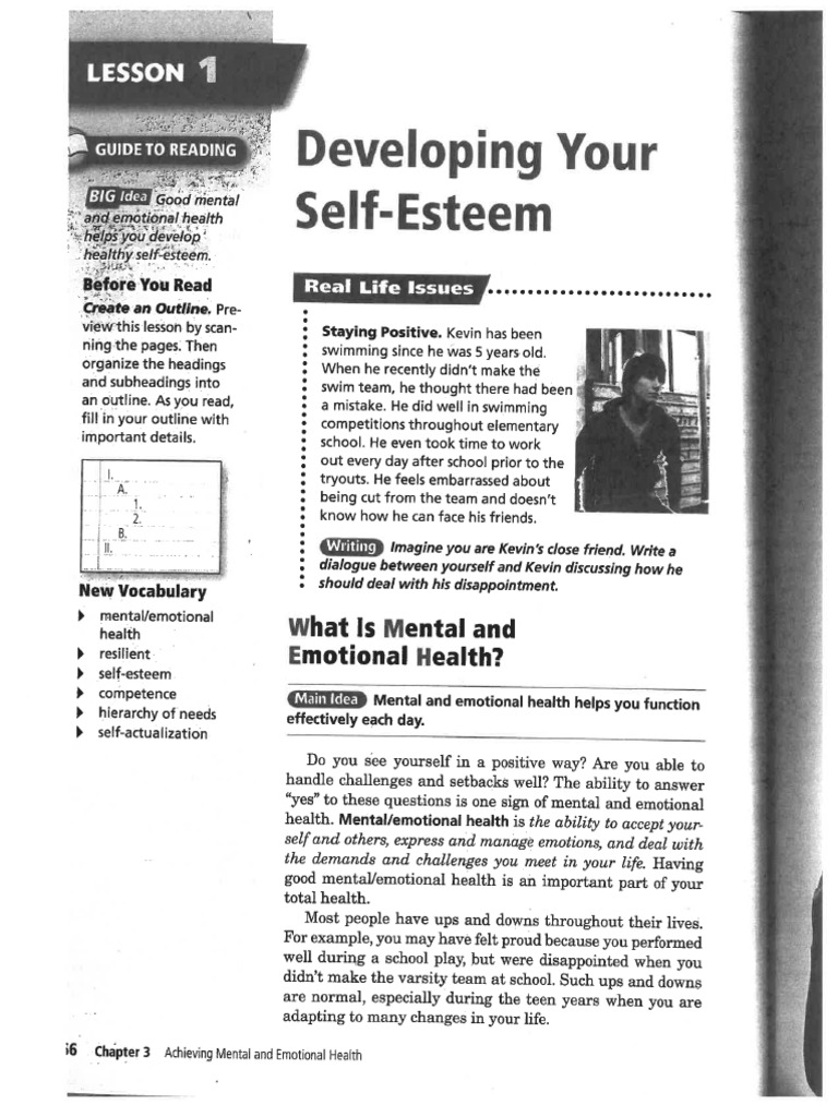 Lesson+2+Reading+-+Self-esteem | PDF