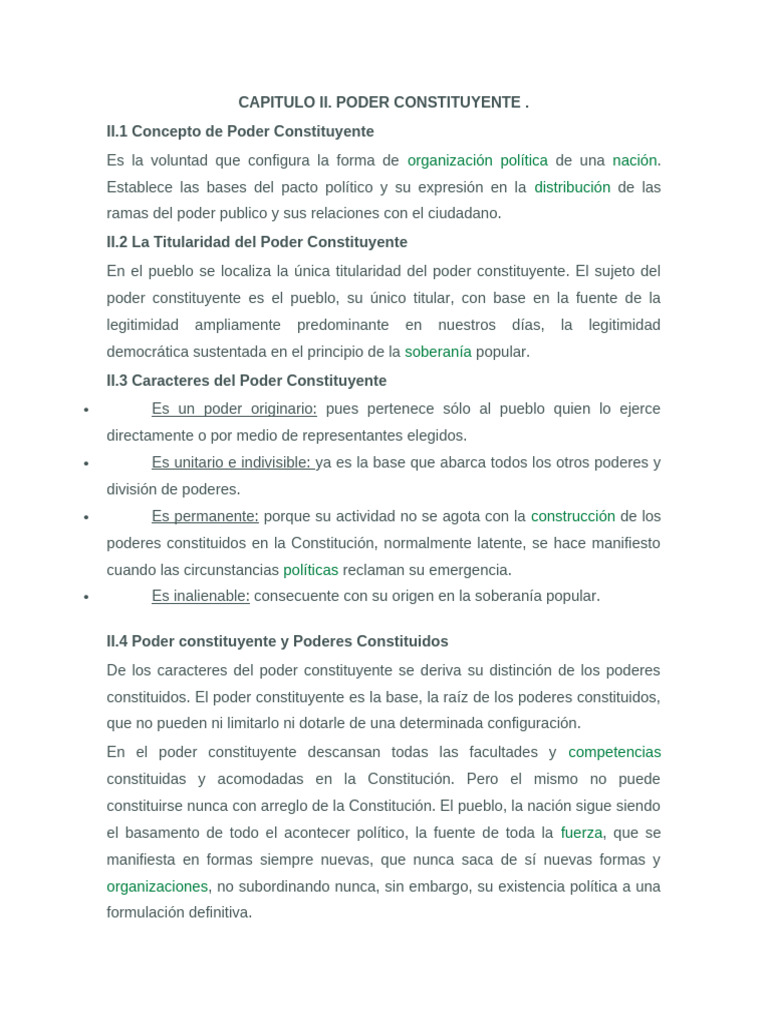 Conceptos Clave del Poder Constituyente | PDF | Constitución | Democracia