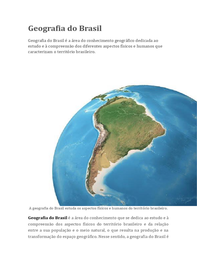 Estudo da Geografia do Brasil | PDF | Geografia | Brasil