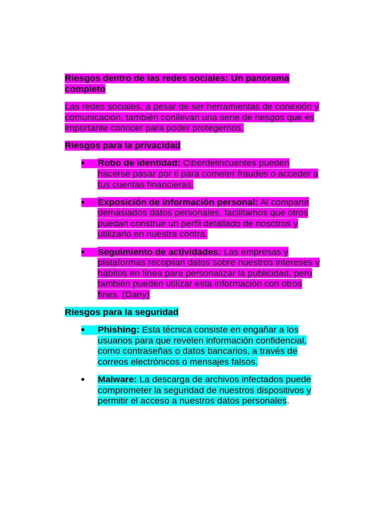 Riesgos de Redes Sociales y Protección | PDF | Acoso cibernético ...