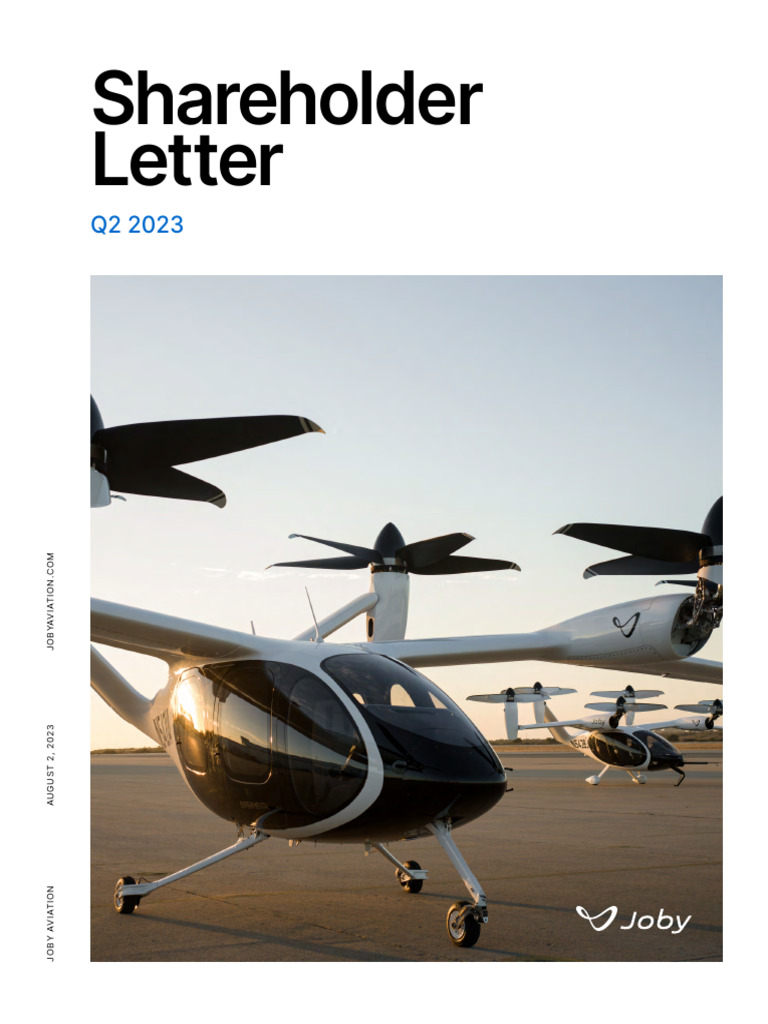 Joby Aviation Q2 2023 Shareholder Update | PDF | Equity (Finance) | Expense