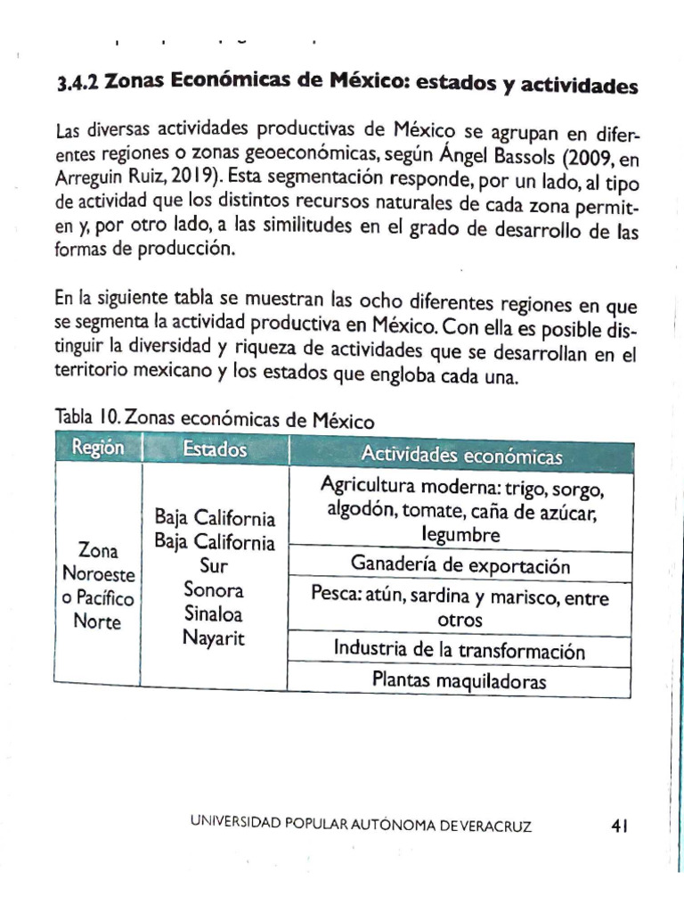 Zonas Económicas de México - Estados y Actividades | PDF