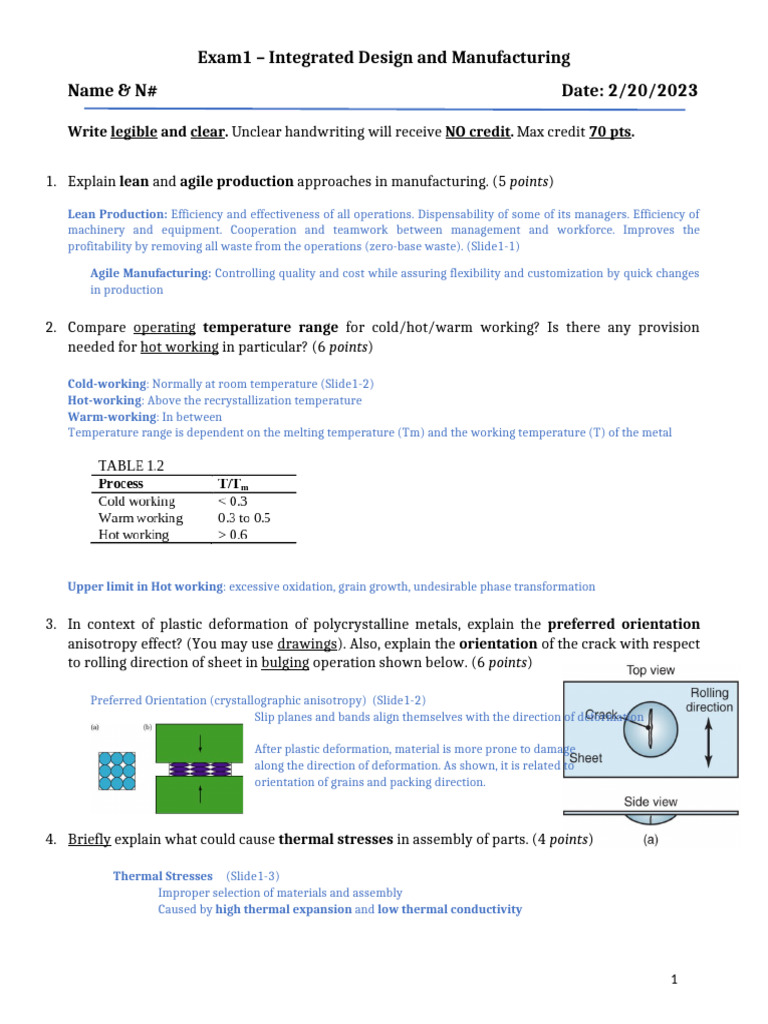 Integrated Design & Manufacturing Exam Guide | PDF | Machining ...