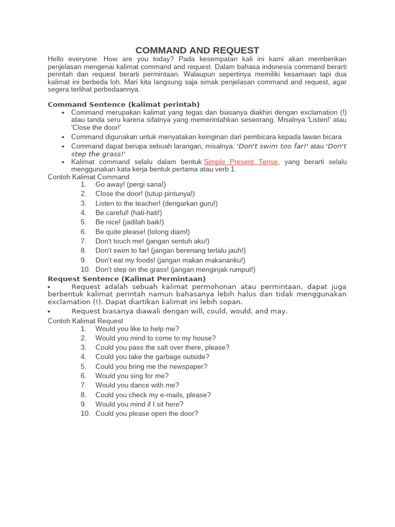 Perbedaan Command dan Request | PDF