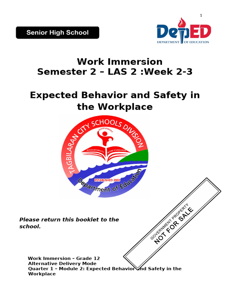 Work-Immersion2 | PDF | Personal Protective Equipment | Occupational ...
