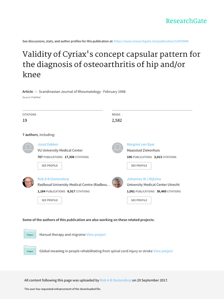 Validez Patrón Capsular Rodilla y Cadera | PDF | Anatomical Terms Of ...