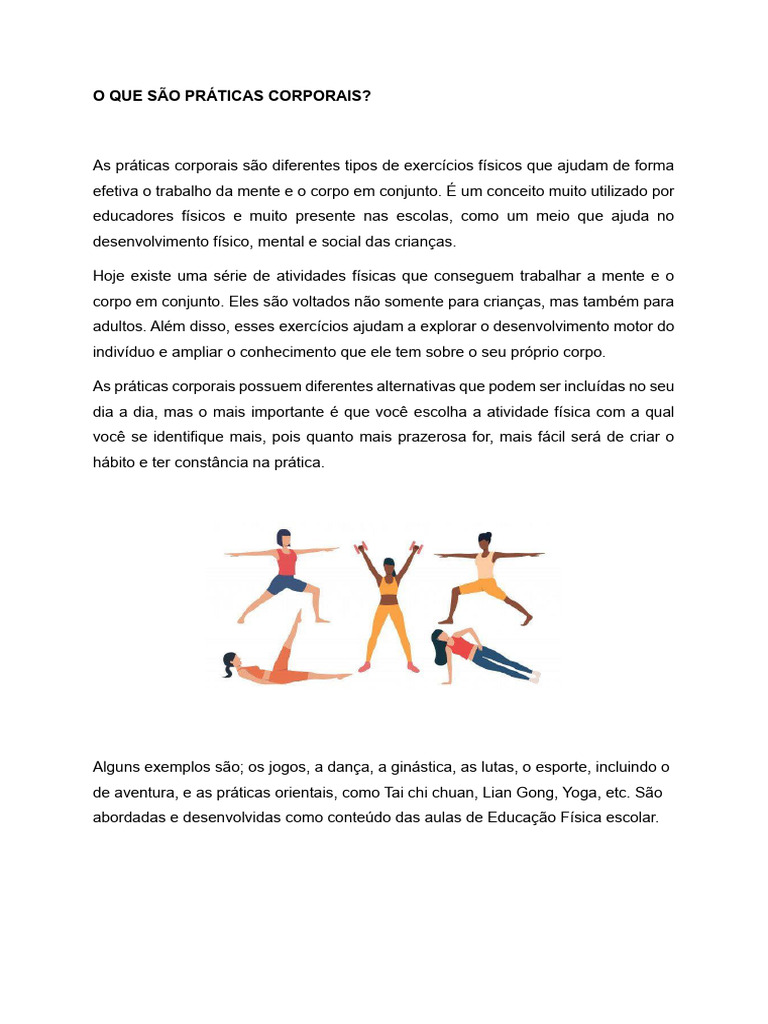 Práticas Corporais: Conceitos e Benefícios | PDF