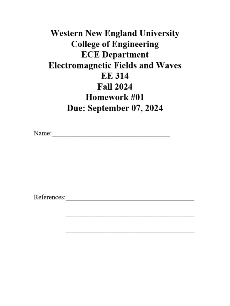 EE 314 Homework 01 | PDF | Transmission Line | Hertz