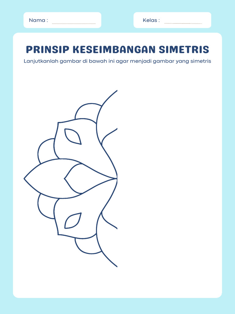 Prinsip Keseimbangan Simetris Mandala Lembar Kerja Seni Dan Kerajinan