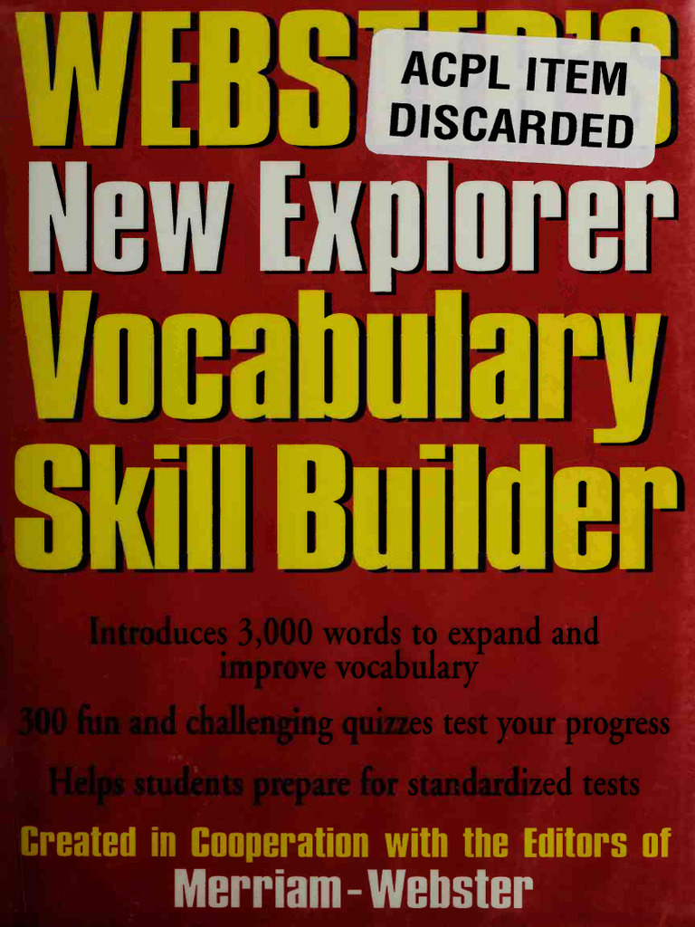 Websters new explorer vocabulary skill builder cornog mary wood z