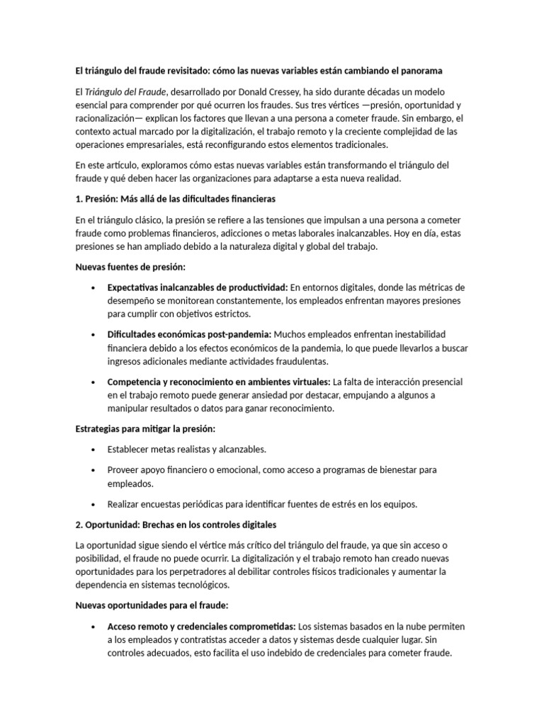 Transformación del Triángulo del Fraude | PDF | Comportamiento | La ...