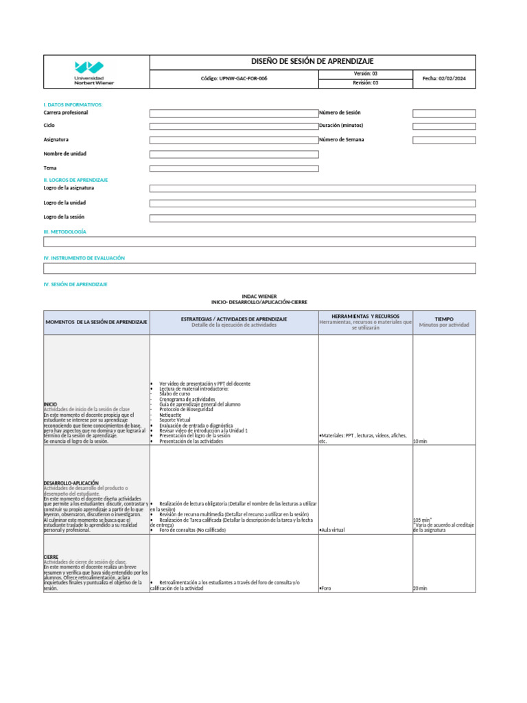 Sesion Aprendizaje GRUPO 3 | PDF | Aprendizaje | Salón de clases