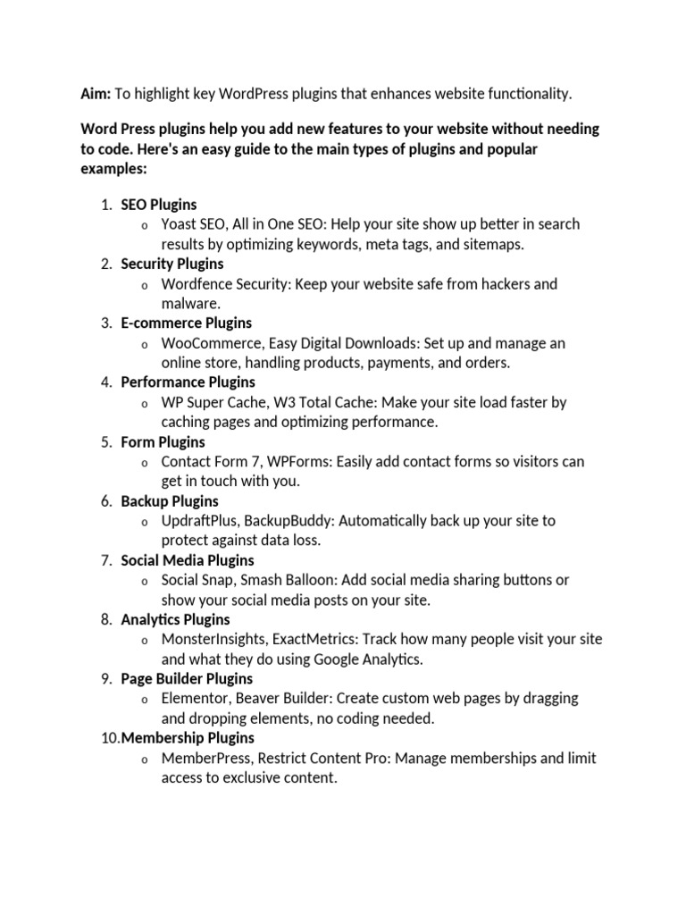 Essential WordPress Plugins Guide | PDF