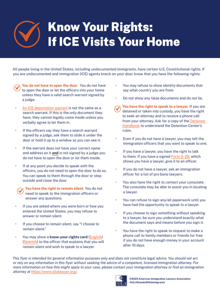 Know Your Rights During ICE Encounters | PDF | Emigration, Immigration ...