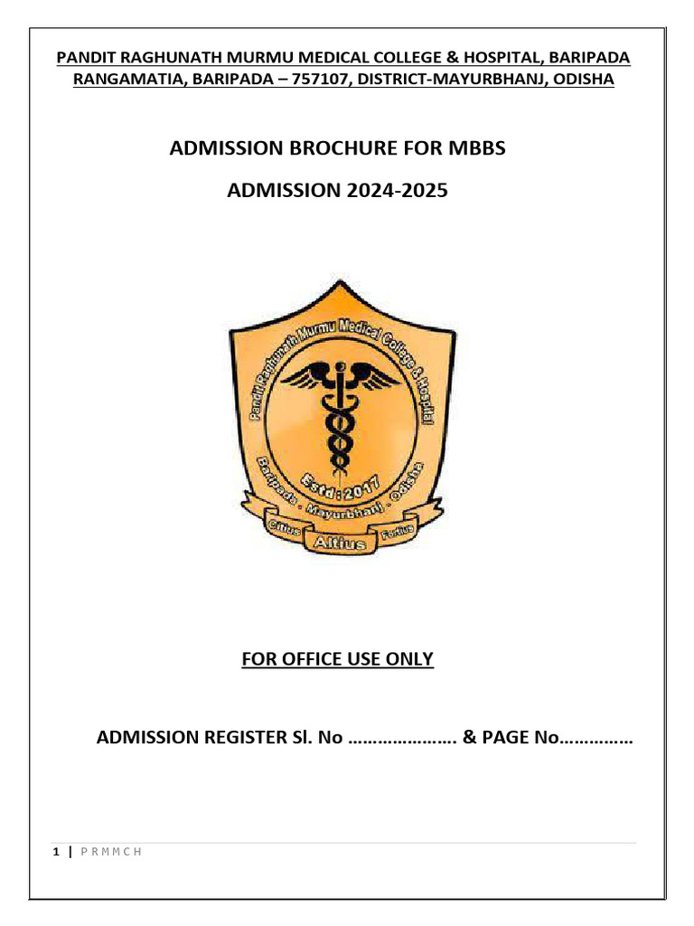 PRM Medical College MBBS Admission 2024 | PDF | Identity Document