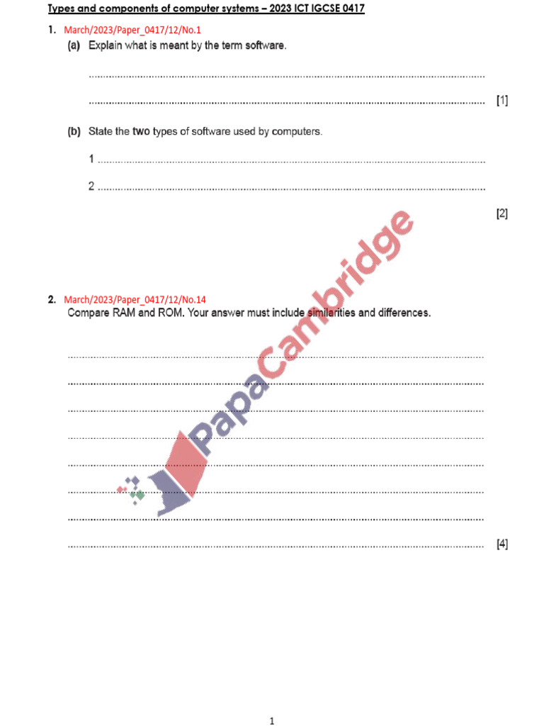 2023-Types-and-components-of-computer-systems-IGCSE-ICT-0417 | PDF