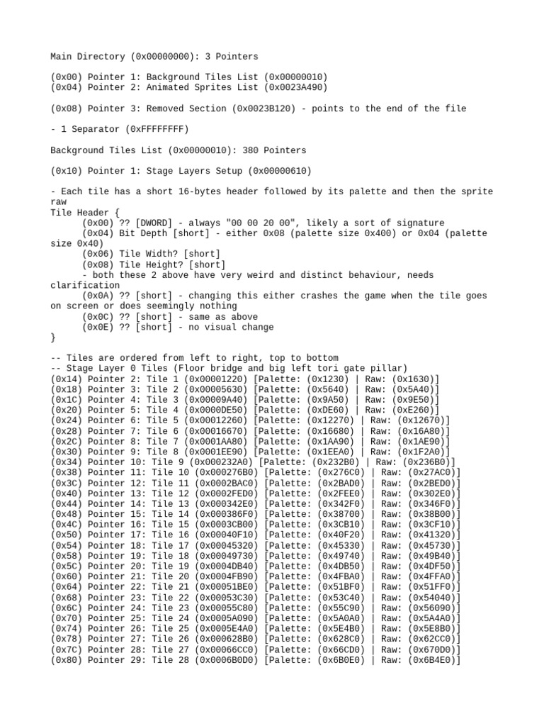 Game Tile and Sprite Pointers Guide | PDF | Pointer (Computer ...