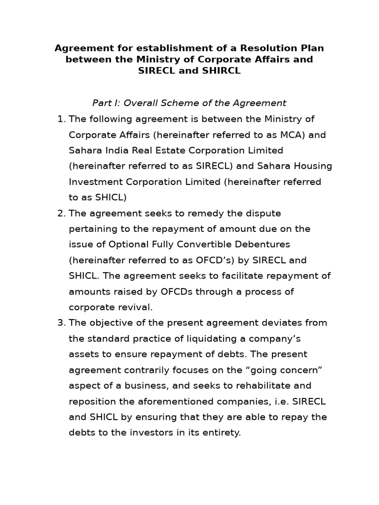 Corporate Debt Resolution Plan | PDF | Creditor | Interest