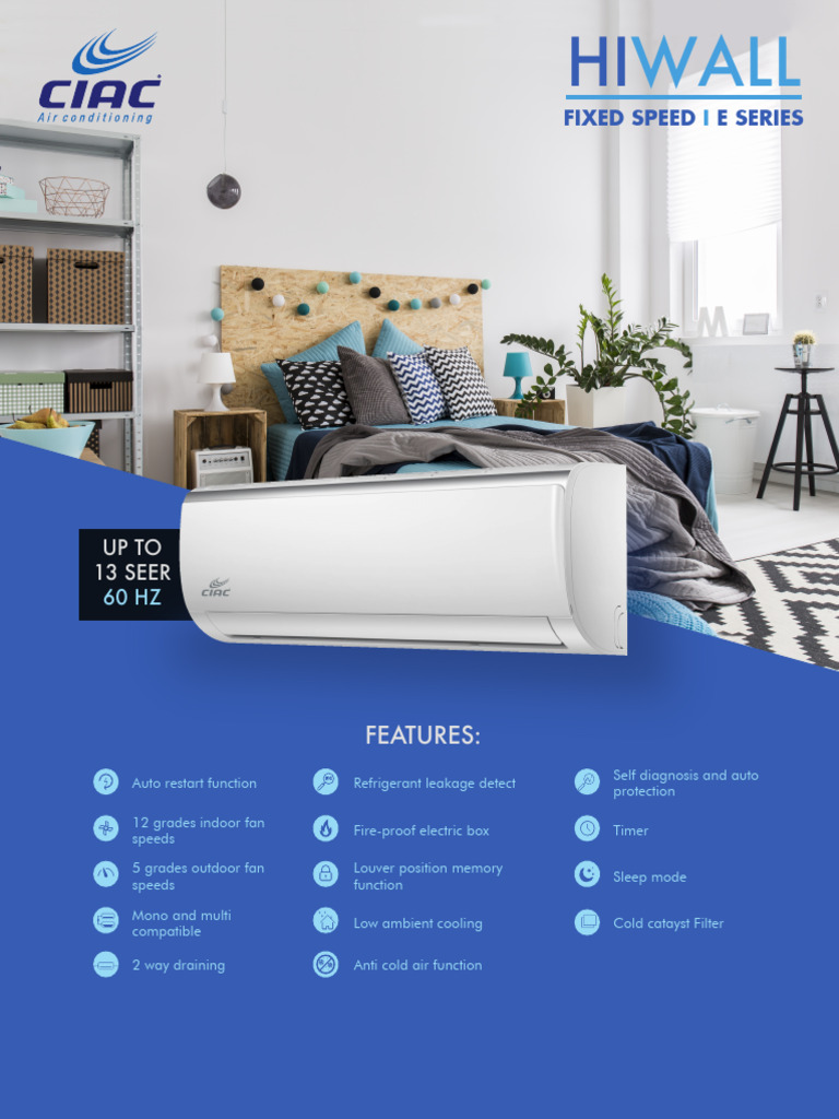Hiwall Fixed Speed AC Specifications | PDF | Manufactured Goods ...