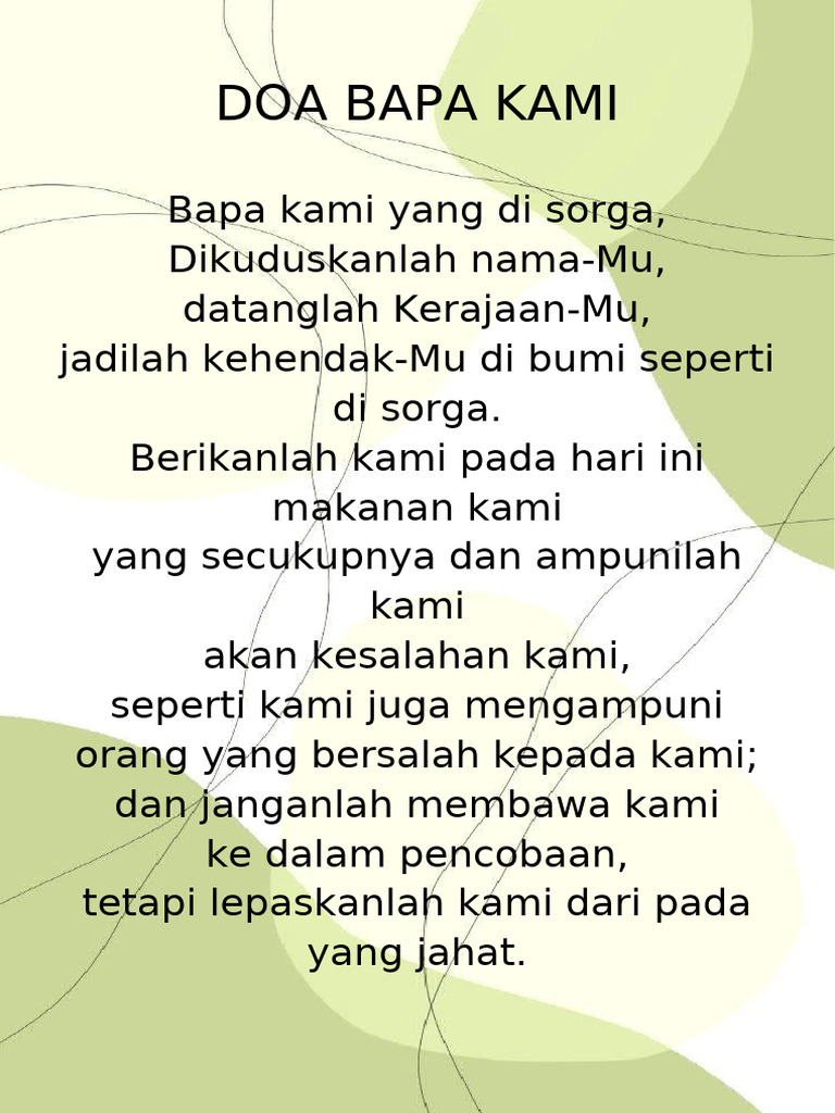 Doa Bapa Kami: Teks dan Permohonan | PDF