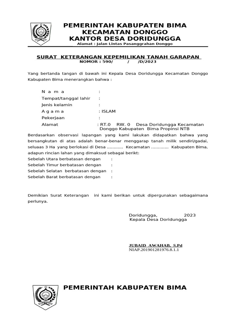 Keterangan Garap | PDF