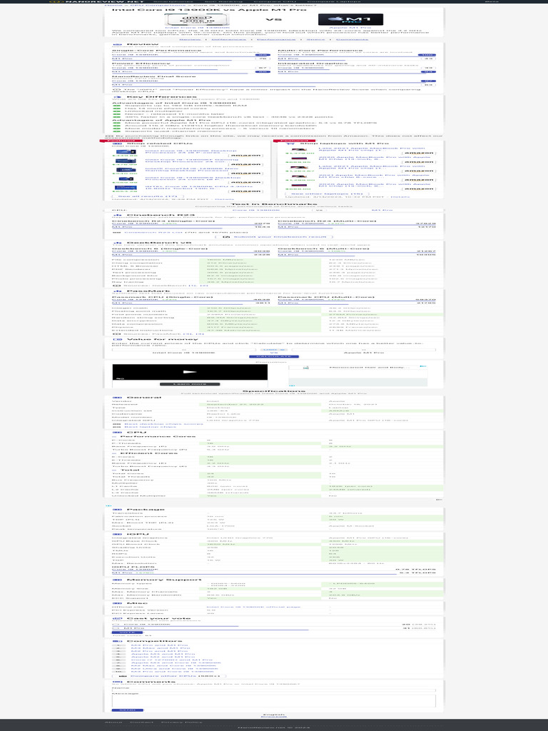 Intel Core I9 13900K Vs Apple M1 Pro Performance Comparison | PDF ...