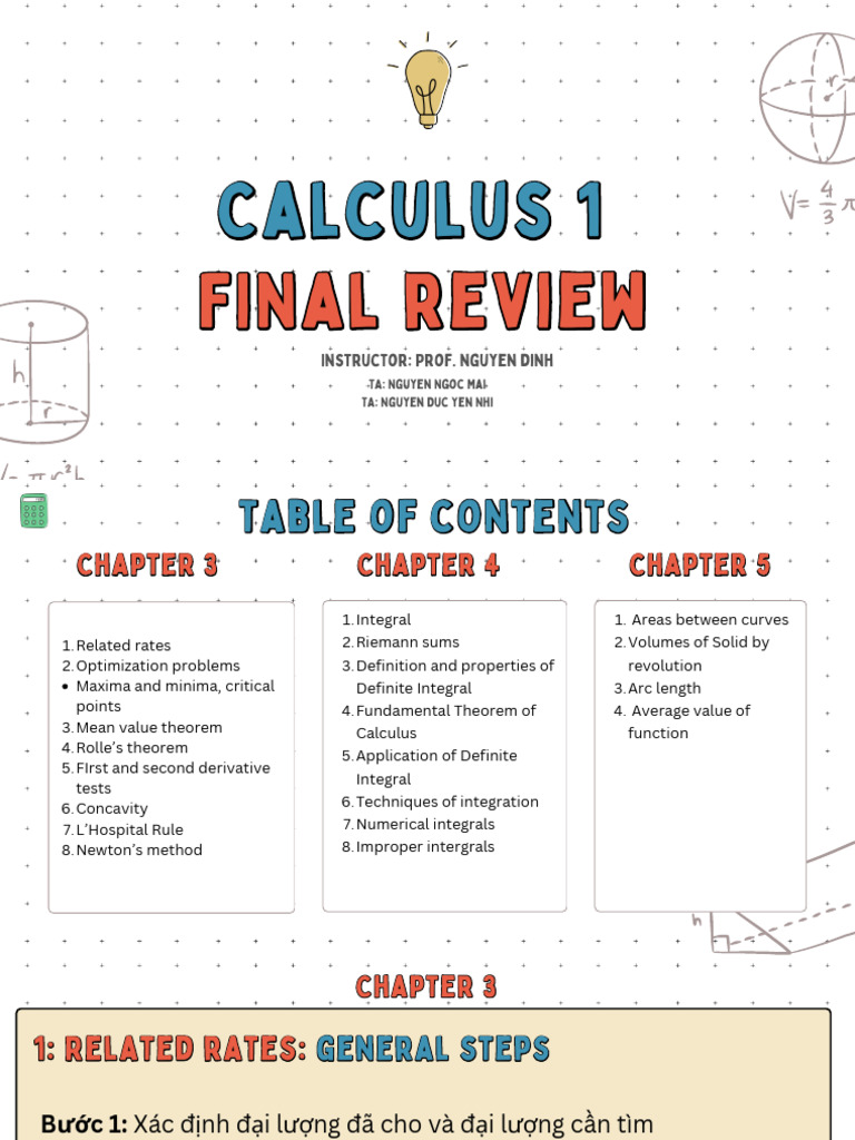 Calculus 1 Final Review Guide | PDF | Integral | Convex Set