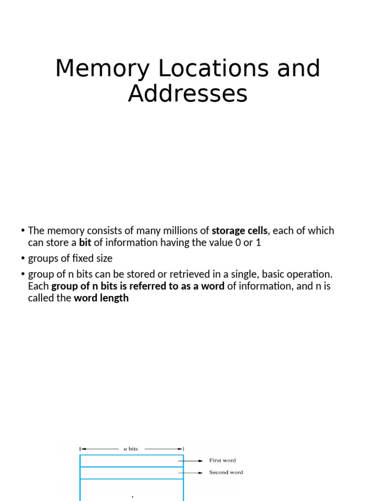 Memory Locations and Addresses | PDF | Byte | Bit