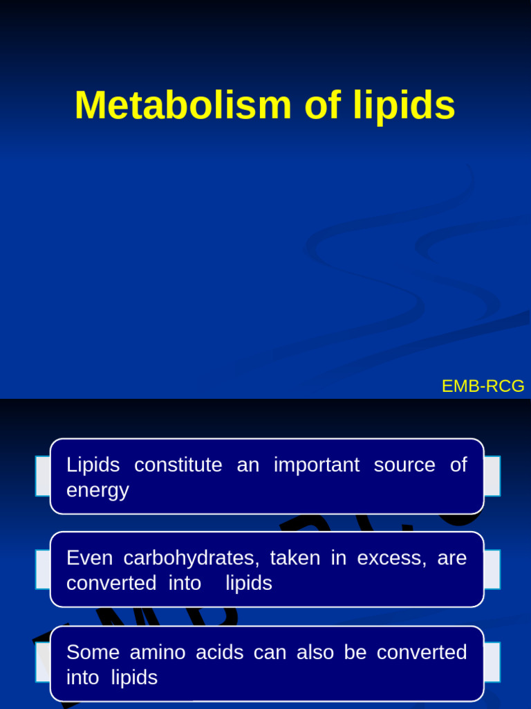 Metabolism of Lipids | PDF | Lipoprotein | Lipid