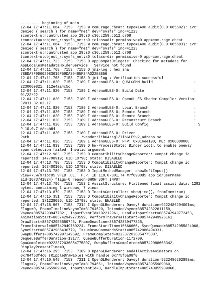 Android App Log Analysis Report | PDF | Computing | Software