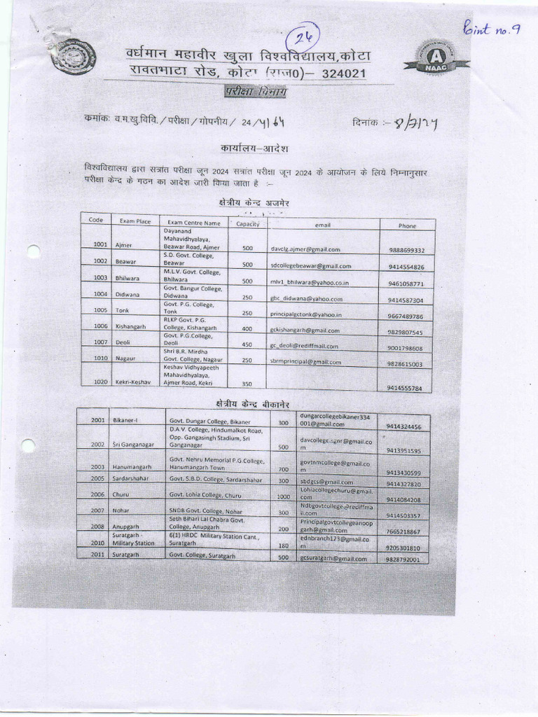 exam center list | PDF
