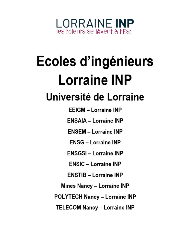 Écoles d'ingénieurs de Lorraine INP | PDF | Science des matériaux