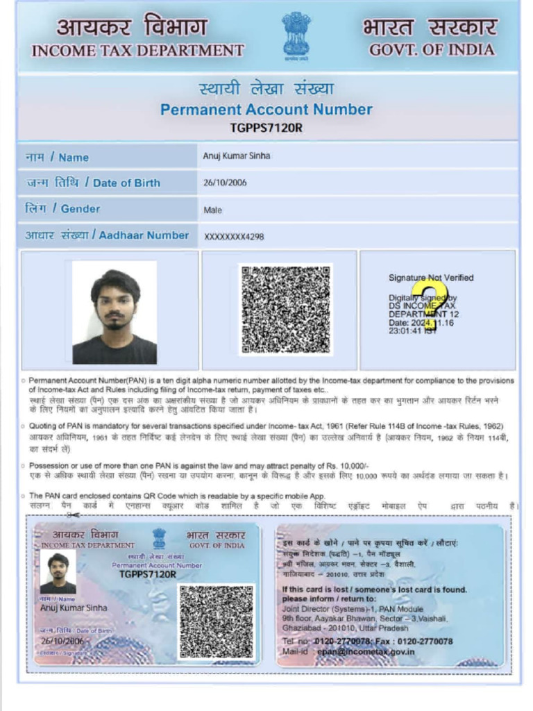 PAN Card Information and Guidelines | PDF | Taxation | Government Finances