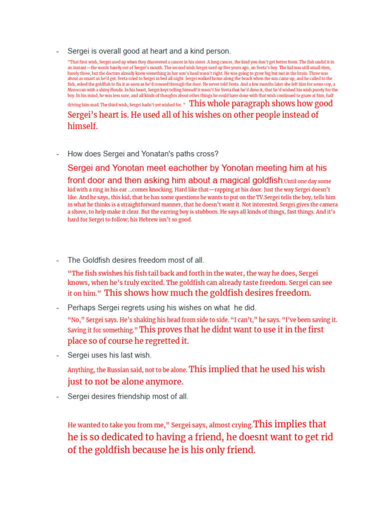 Ave - Goldfish Text Evidence | PDF