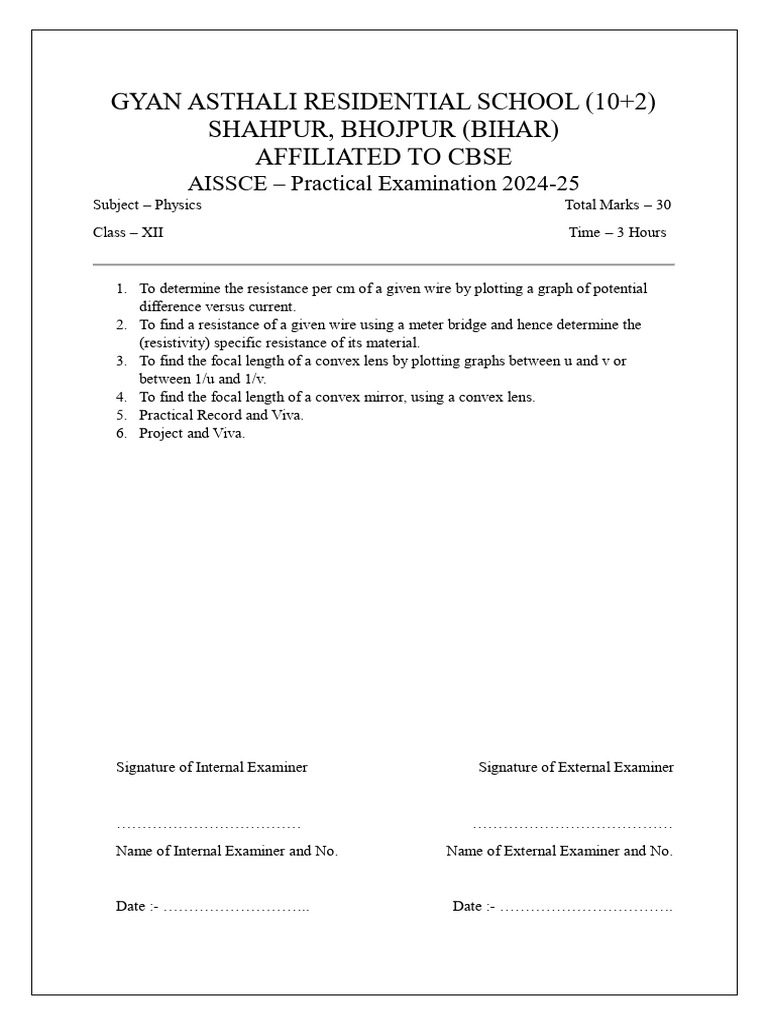 practical question paper | PDF