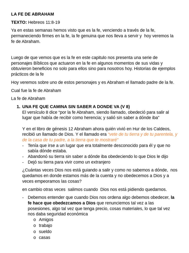 La Fe de Abraham | PDF | Abrahán | Sarah
